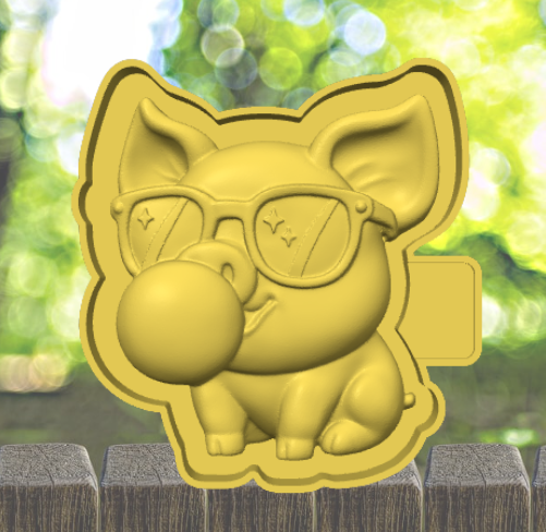 3D Bubble Gum Pig