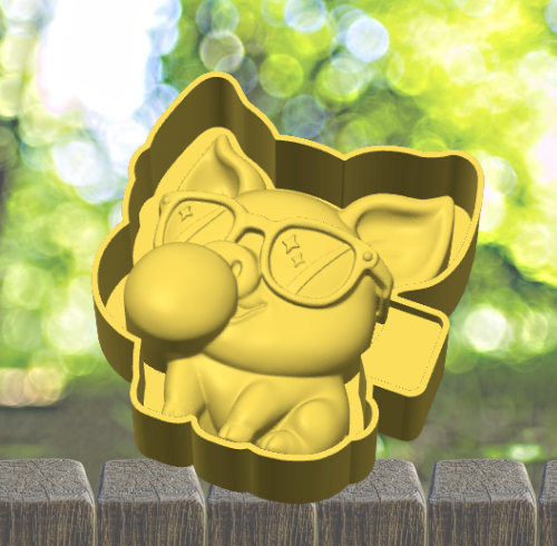 3D Bubble Gum Pig